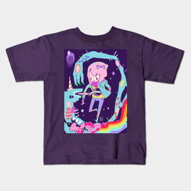 Space Unicorn Kids T-Shirt by kurilord